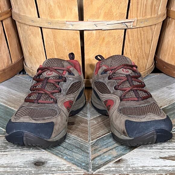 Merrell Azura Waterproof Dark Earth Brown Red Leather Hiking Shoes Womens Size 7 - Picture 7 of 11